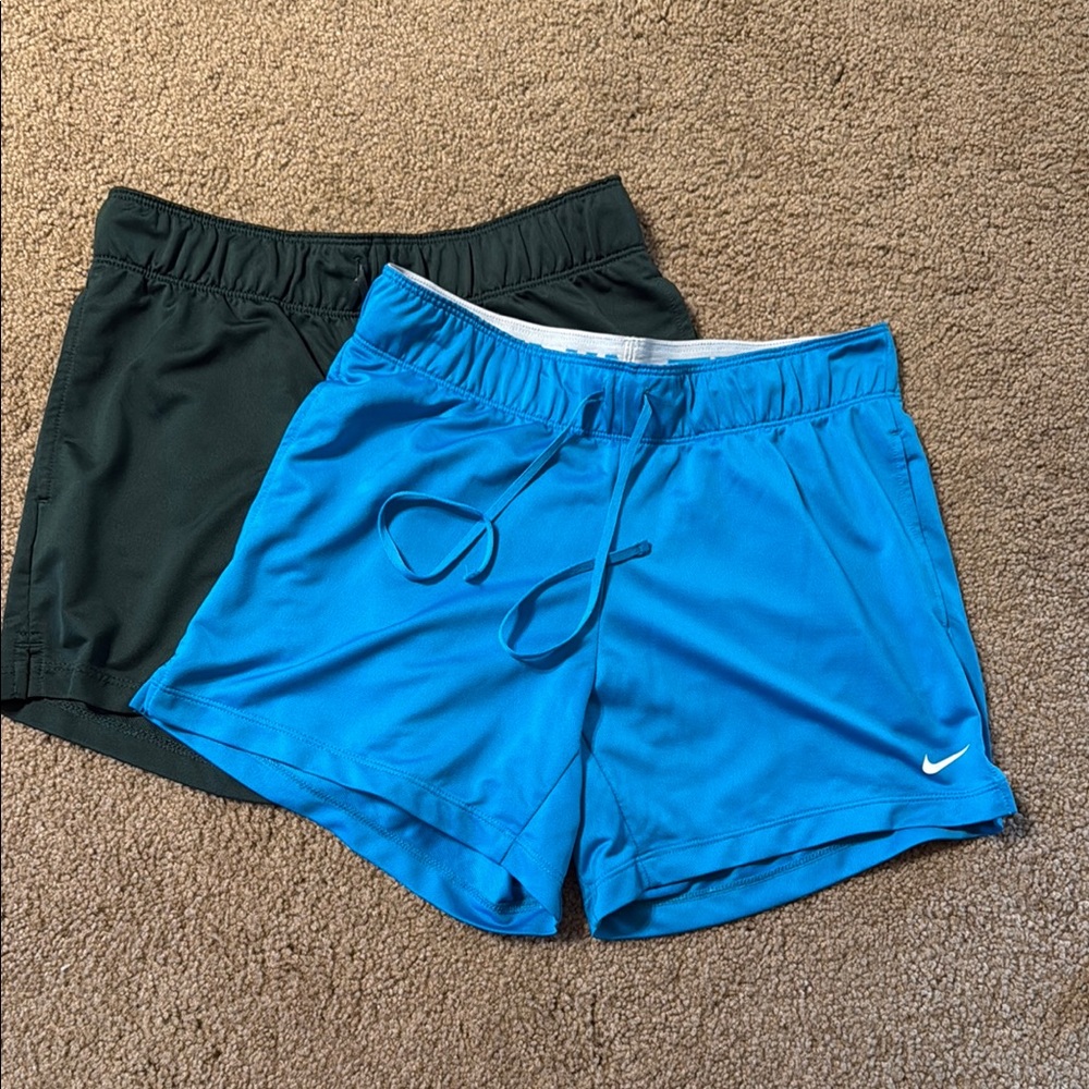 Nike Women's Athletic Shorts in Blue and Dark Green
